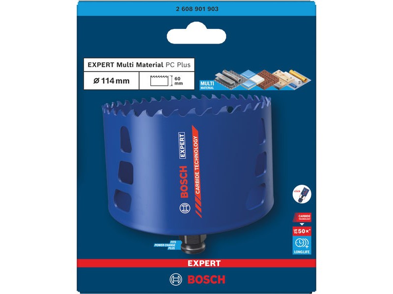 Žaga za izrezovanje lukenj Bosch EXPERT Multi Material Power Change Plus, 2608901903